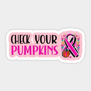 Breast cancer awareness pink ribbon October pumpkin design Sticker